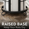 image:imageBROOKSTONE Toilet Paper Holder Stand Reserve  Free Standing Toilet Paper Stand with Storage that Holds Mega Rolls Standing Bathroom Tissue Organizer Bathroom Decor  Modern Storage Holder BlackBlack