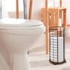 image:imageBROOKSTONE Toilet Paper Holder Stand Reserve  Free Standing Toilet Paper Stand with Storage that Holds Mega Rolls Standing Bathroom Tissue Organizer Bathroom Decor  Modern Storage Holder BlackBlackBamboo