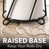 image:imageBROOKSTONE Toilet Paper Holder Stand Reserve  Free Standing Toilet Paper Stand with Storage that Holds Mega Rolls Standing Bathroom Tissue Organizer Bathroom Decor  Modern Storage Holder BlackMatte Black Spiral