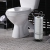 image:imageBROOKSTONE Toilet Paper Holder Stand Reserve  Free Standing Toilet Paper Stand with Storage that Holds Mega Rolls Standing Bathroom Tissue Organizer Bathroom Decor  Modern Storage Holder BlackChrome Minimal