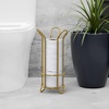 image:imageBROOKSTONE Toilet Paper Holder Stand Reserve  Free Standing Toilet Paper Stand with Storage that Holds Mega Rolls Standing Bathroom Tissue Organizer Bathroom Decor  Modern Storage Holder BlackGold Minimal