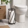 image:imageBROOKSTONE Toilet Paper Holder Stand Reserve  Free Standing Toilet Paper Stand with Storage that Holds Mega Rolls Standing Bathroom Tissue Organizer Bathroom Decor  Modern Storage Holder BlackMatte Black Spiral