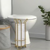 image:imageBROOKSTONE Toilet Paper Holder Stand Reserve  Free Standing Toilet Paper Stand with Storage that Holds Mega Rolls Standing Bathroom Tissue Organizer Bathroom Decor  Modern Storage Holder BlackGold Minimal