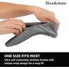 image:imageBrookstone Plush Footie Slippers for Women with Memory Foam InsolePlush  Feather Gray