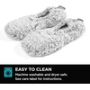 image:imageBrookstone Plush Footie Slippers for Women with Memory Foam InsoleSherpa  Grey