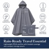 image:imageBrookstone Rain Poncho  Lightweight Reusable Waterproof Hooded Travel Rain Gear Poncho for Men and WomenGrey
