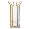 image:imageBROOKSTONE Toilet Paper Holder Stand Reserve  Free Standing Toilet Paper Stand with Storage that Holds Mega Rolls Standing Bathroom Tissue Organizer Bathroom Decor  Modern Storage Holder BlackGold Minimal