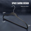 image:imageBROOKSTONE 10 Pack NonSlip High Grade Rubber Coated Plastic Hangers Ultra Slim Lightweight Design HeavyDuty Wont Stain Fabric Swivel 360 Hook10 Pack Black Rubber Coated Hangers