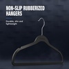 image:imageBROOKSTONE 10 Pack NonSlip High Grade Rubber Coated Plastic Hangers Ultra Slim Lightweight Design HeavyDuty Wont Stain Fabric Swivel 360 Hook10 Pack Black Rubber Coated Hangers