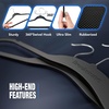 image:imageBROOKSTONE 10 Pack NonSlip High Grade Rubber Coated Plastic Hangers Ultra Slim Lightweight Design HeavyDuty Wont Stain Fabric Swivel 360 Hook10 Pack Black Rubber Coated Hangers