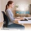 image:imageBrookstone BK1209  Luxurious Lumbar Support Pillow for Car or Office Chair Back Cushion with Premium Grade Memory Foam Breathable and Washable Cover Adjustable StrapBlack