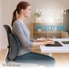 image:imageBrookstone BK1209  Luxurious Lumbar Support Pillow for Car or Office Chair Back Cushion with Premium Grade Memory Foam Breathable and Washable Cover Adjustable StrapGray