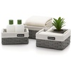 image:imageBrookstone Over the Toilet Tank Wicker Storage Basket Bathroom and Closet Organizers and Storage Bins with Fabric Liner Grey 2 Pack SetGrey Three Pack