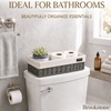 image:imageBrookstone Over the Toilet Tank Wicker Storage Basket Bathroom and Closet Organizers and Storage Bins with Fabric Liner Grey 2 Pack SetGrey Two Pack with Liner