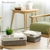 image:imageBrookstone Over the Toilet Tank Wicker Storage Basket Bathroom and Closet Organizers and Storage Bins with Fabric Liner Grey 2 Pack SetGrey Two Pack with Handles