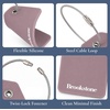 image:imageBrookstone Silicone Luggage Tags 2 Pack Steel Cable LoopLilac Ice