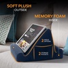 image:imageBrookstone Tablet Lap Cushion  Tablet and Phone Holder for Bed Flights and Travel Two Angled Memory Foam Lap Desk for Reading and Hands Free Viewing Compatible iPad and Kindle Accessories BlackRoyal Blue