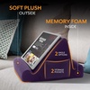 image:imageBrookstone Tablet Lap Cushion  Tablet and Phone Holder for Bed Flights and Travel Two Angled Memory Foam Lap Desk for Reading and Hands Free Viewing Compatible iPad and Kindle Accessories BlackPurple