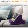 image:imageBrookstone Tablet Lap Cushion  Tablet and Phone Holder for Bed Flights and Travel Two Angled Memory Foam Lap Desk for Reading and Hands Free Viewing Compatible iPad and Kindle Accessories BlackPurple