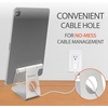 image:imageBrookstone Tablet Stand with Adjustable Angle Metalic Phone Holder Silicone Grips Hold Your EReader Securely Easy to Reach Charging Hole Minimalist Desk Stand