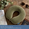 image:imageBrookstone Travel Neck Pillow  Lightweight UShaped Memory Foam Travel Pillow for Airplane Car Travels amp Sleeping BlackOlive