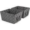 image:imageBrookstone Over the Toilet Tank Wicker Storage Basket Bathroom and Closet Organizers and Storage Bins with Fabric Liner Grey 2 Pack SetDark Grey