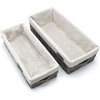 image:imageBrookstone Over the Toilet Tank Wicker Storage Basket Bathroom and Closet Organizers and Storage Bins with Fabric Liner Grey 2 Pack SetGrey Two Pack with Handles