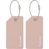 image:imageBrookstone Silicone Luggage Tags 2 Pack Steel Cable LoopSoft Pink