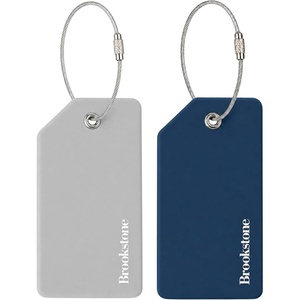 image:imageBrookstone Silicone Luggage Tags 2 Pack Steel Cable LoopMulticolor
