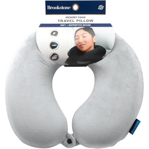 image:imageBrookstone Travel Neck Pillow  Lightweight UShaped Memory Foam Travel Pillow for Airplane Car Travels amp Sleeping BlackGrey