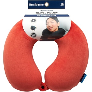 image:imageBrookstone Travel Neck Pillow  Lightweight UShaped Memory Foam Travel Pillow for Airplane Car Travels amp Sleeping BlackTerra Cotta