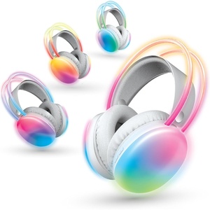 image:imageBrookstone Wireless Silent Disco Headphones Multicolor LED Lights Bluetooth 50 Up to 10 Hours of Playtime 4 Pack4 Pack