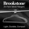 image:imageBROOKSTONE 25 Pack Velvet Hangers NonSlip 360 Swivel Hook Lightweight amp Slim Strong amp Durable Space Saving Design Heavy Duty Wont Stain FabricGray