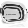 image:imageBROOKSTONE Collapsible Laundry Basket Set Modern Extra Large Collapsible Basket Set Comfort NonSlip Grip Handles Minimalist Space Saving Design Portable PopUp Hamper BPA FREE Dark Grey 2 PACKWhiteBlack