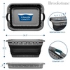 image:imageBROOKSTONE Collapsible Laundry Basket Set Modern Extra Large Collapsible Basket Set Comfort NonSlip Grip Handles Minimalist Space Saving Design Portable PopUp Hamper BPA FREE Dark Grey 2 PACKDark Grey