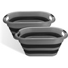 image:imageBROOKSTONE Collapsible Laundry Basket Set Modern Extra Large Collapsible Basket Set Comfort NonSlip Grip Handles Minimalist Space Saving Design Portable PopUp Hamper BPA FREE Dark Grey 2 PACKDark Grey