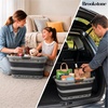 image:imageBROOKSTONE Collapsible Laundry Basket Set Modern Extra Large Collapsible Basket Set Comfort NonSlip Grip Handles Minimalist Space Saving Design Portable PopUp Hamper BPA FREE Dark Grey 2 PACKGreyBlack  Three Handle Hip Hugger