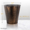 image:imageBROOKSTONE Decorative Metallic Bronze Waste Basket Trash Can  Stylish and Functional Addition to Any RoomBronze