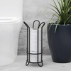 image:imageBROOKSTONE Rose Gold Toilet Paper Holder Freestanding Bathroom Tissue Organizer Minimalistic Storage Solution Stylish Design Holds MEGA RollsBlack Minimal