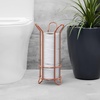 image:imageBROOKSTONE Rose Gold Toilet Paper Holder Freestanding Bathroom Tissue Organizer Minimalistic Storage Solution Stylish Design Holds MEGA RollsRose Gold Minimal