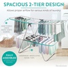 image:imageBrookstone 2 Tier Folding Rack  IndoorOutdoor Collapsible Clothes Dryer Stand Laundry or Shoe Rack Heavy Duty Freestanding Garment Hanger Foldable Clothing Drying Rack BlackWhite