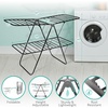 image:imageBrookstone 2 Tier Folding Rack  IndoorOutdoor Collapsible Clothes Dryer Stand Laundry or Shoe Rack Heavy Duty Freestanding Garment Hanger Foldable Clothing Drying Rack BlackBlack