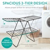 image:imageBrookstone 2 Tier Folding Rack  IndoorOutdoor Collapsible Clothes Dryer Stand Laundry or Shoe Rack Heavy Duty Freestanding Garment Hanger Foldable Clothing Drying Rack BlackBlack