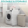image:imageBrookstone 2 Tier Folding Rack  IndoorOutdoor Collapsible Clothes Dryer Stand Laundry or Shoe Rack Heavy Duty Freestanding Garment Hanger Foldable Clothing Drying Rack BlackWhite