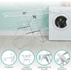 image:imageBrookstone 2 Tier Folding Rack  IndoorOutdoor Collapsible Clothes Dryer Stand Laundry or Shoe Rack Heavy Duty Freestanding Garment Hanger Foldable Clothing Drying Rack BlackWhite