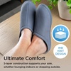 image:imageBrookstone Classic Comfort Mens Memory Foam Indoor SlippersDusty Blue