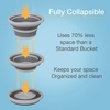 image:imageBrookstone Collapsible Bucket Foldable Cleaning Bucket with Handle Household Essentials Cleaning Basin and Dust Mop Bucket Collapsible Wash Basin for Car Cleaning 26 Gal 10L Square GreyGrey  Round
