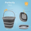 image:imageBrookstone Collapsible Bucket Foldable Cleaning Bucket with Handle Household Essentials Cleaning Basin and Dust Mop Bucket Collapsible Wash Basin for Car Cleaning 26 Gal 10L Square GreyGrey  Square