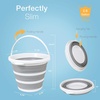 image:imageBrookstone Collapsible Bucket Foldable Cleaning Bucket with Handle Household Essentials Cleaning Basin and Dust Mop Bucket Collapsible Wash Basin for Car Cleaning 26 Gal 10L Square GreyWhite  Round