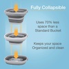 image:imageBrookstone Collapsible Bucket Foldable Cleaning Bucket with Handle Household Essentials Cleaning Basin and Dust Mop Bucket Collapsible Wash Basin for Car Cleaning 26 Gal 10L Square GreyGrey  Square